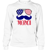 Merica Mushache 4th Of July Shirt Unisex Short Sleeve, Long Sleeve, Hoodies, Sweatshirt