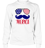 Merica Mushache 4th Of July Shirt Unisex Short Sleeve, Long Sleeve, Hoodies, Sweatshirt