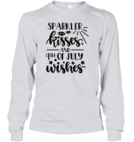 Sparkler Kisses 4th Of July Shirt Unisex Long Sleeve Classic Tee