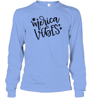 Merica Vibes 4th Of July Shirt Unisex Long Sleeve Classic Tee