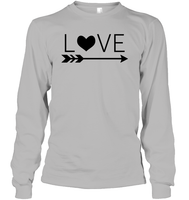 Valentine's Day Shirt For Adults Love Heart With Arrow Unisex Long Sleeve Classic Tee