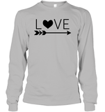 Valentine's Day Shirt For Adults Love Heart With Arrow Unisex Long Sleeve Classic Tee