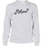 Believe in Magic: Festive 'Believe' Christmas Shirt Unisex Long Sleeve Classic Tee