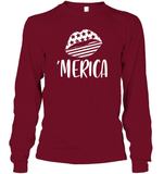 Merica Lips 4th Of July Shirt Unisex Long Sleeve Classic Tee