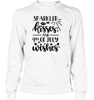 Sparkler Kisses 4th Of July Shirt Unisex Long Sleeve Classic Tee