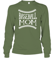 Baseball Mom Shirt Unisex Long Sleeve Classic Tee With Baseball Stripes