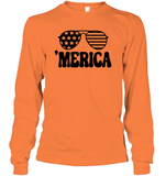 Retro Merica Sunglasses 4th Of July Shirt Unisex Long Sleeve Classic Tee