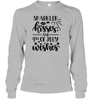 Sparkler Kisses 4th Of July Shirt Unisex Long Sleeve Classic Tee