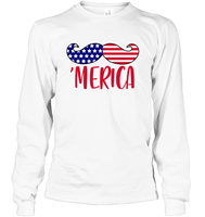 Merica Flag Mushache 4th Of July Shirt Unisex Short Sleeve, Long Sleeve, Hoodies, Sweatshirt