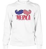 Merica Flag Mushache 4th Of July Shirt Unisex Short Sleeve, Long Sleeve, Hoodies, Sweatshirt
