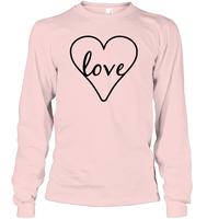 Love In Heart Valentine's Day Unisex Long Sleeve Classic Tee