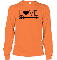 Valentine's Day Shirt For Adults Love Heart With Arrow Unisex Long Sleeve Classic Tee