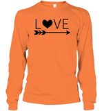 Valentine's Day Shirt For Adults Love Heart With Arrow Unisex Long Sleeve Classic Tee