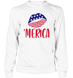 Merica Lips 4th Of July Shirt Unisex Short Sleeve, Long Sleeve, Hoodies, Sweatshirt