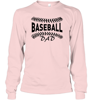 Baseball Dad Shirt Unisex Long Sleeve Classic Tee With Baseball Stripes