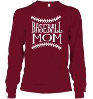 Baseball Mom Shirt Unisex Long Sleeve Classic Tee With Baseball Stripes