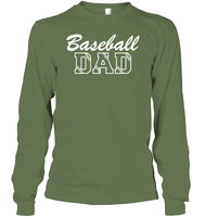 Baseball Dad Shirt Unisex Long Sleeve Classic Tee With Baseball Stripes