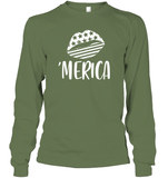 Merica Lips 4th Of July Shirt Unisex Long Sleeve Classic Tee