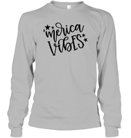 Merica Vibes 4th Of July Shirt Unisex Long Sleeve Classic Tee