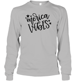 Merica Vibes 4th Of July Shirt Unisex Long Sleeve Classic Tee