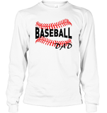 Baseball Dad Shirt, Long Sleeve, Hoodie, and Sweatshirt With Baseball Stripes