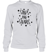 Stars And Stripes 4th Of July Shirt Unisex Long Sleeve Classic Tee