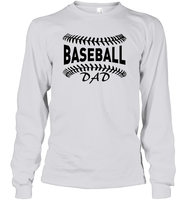 Baseball Dad Shirt Unisex Long Sleeve Classic Tee With Baseball Stripes