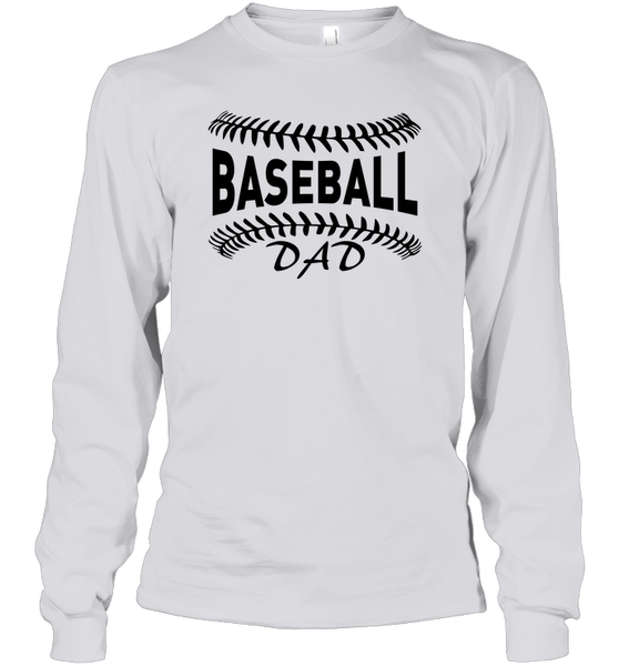 Baseball Dad Shirt Unisex Long Sleeve Classic Tee With Baseball Stripes