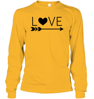 Valentine's Day Shirt For Adults Love Heart With Arrow Unisex Long Sleeve Classic Tee