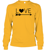 Valentine's Day Shirt For Adults Love Heart With Arrow Unisex Long Sleeve Classic Tee
