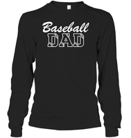 Baseball Dad Shirt Unisex Long Sleeve Classic Tee With Baseball Stripes