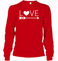 Valentine's Day Shirt For Adults Love Heart With Arrow Unisex Long Sleeve Classic Tee