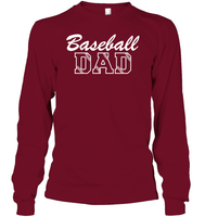 Baseball Dad Shirt Unisex Long Sleeve Classic Tee With Baseball Stripes