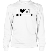 Valentine's Day Shirt For Adults Love Heart With Arrow Unisex Long Sleeve Classic Tee