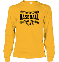 Baseball Dad Shirt Unisex Long Sleeve Classic Tee With Baseball Stripes
