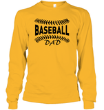 Baseball Dad Shirt Unisex Long Sleeve Classic Tee With Baseball Stripes