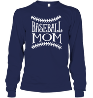 Baseball Mom Shirt Unisex Long Sleeve Classic Tee With Baseball Stripes