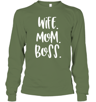 Wife Mom Boss Family Shirt Unisex Long Sleeve Classic Tee