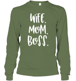 Wife Mom Boss Family Shirt Unisex Long Sleeve Classic Tee