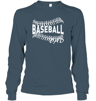 Baseball Dad Shirt Unisex Long Sleeve Classic Tee With Baseball Stripes