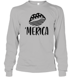 Merica Lips 4th Of July Shirt Unisex Long Sleeve Classic Tee