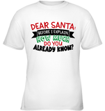 Funny Christmas Shirt - Dear Santa Before I Explain How Much Do You Already Know