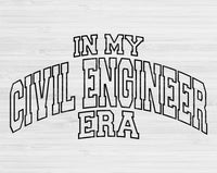 In My Civil Engineer Era Svg Files For Cricut, Civil Engineer Svg, Civil Engineering Svg Dxf Png Eps Cut Files Silhouette