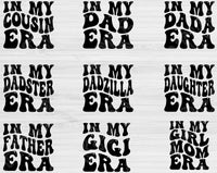 Mom Svg Files For Cricut, In My Era Svg, Aunt Svg Dxf Png Eps Cut Files Silhouette