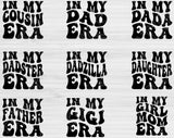 Mom Svg Files For Cricut, In My Era Svg, Aunt Svg Dxf Png Eps Cut Files Silhouette