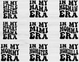 Mom Svg Files For Cricut, In My Era Svg, Aunt Svg Dxf Png Eps Cut Files Silhouette