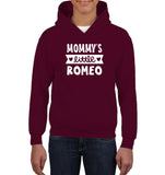 Mommy's Little Romeo Valentines Kids Heavyweight Pullover Hoodie
