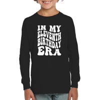 In My Eleventh Birthday Era Birthday Shirt Kids Fleece Pullover Sweatshirt