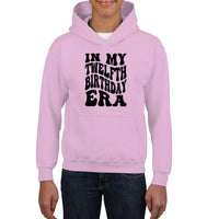 In My Twelfth Birthday Era Birthday Shirt Kids Heavyweight Pullover Hoodie