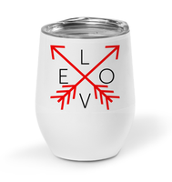 Love With Arrows Valentine's Day Coffee Cup, Tumbler, Wine Drinking Mug For Adults